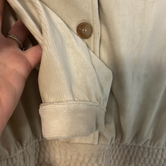 NWT Anthropologie Line and Dot Cozy Cream Ribbed Button Down Lounge Top - Picture 5 of 6